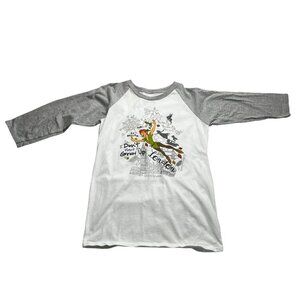 Disney Peter Pan I Don't Want To Grow Up Raglan Tee Girls Size Large